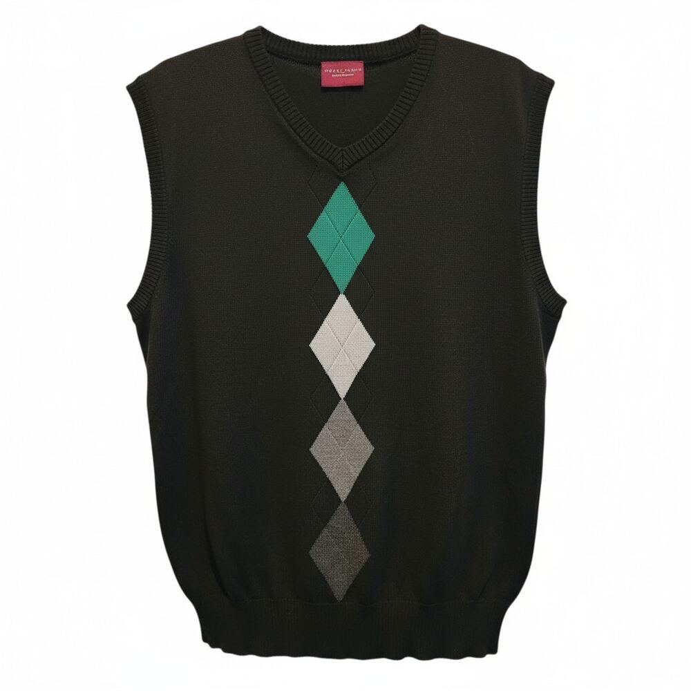 NWT George Martin Contemporary Black Vest Sz L Hipster Grandpa Core